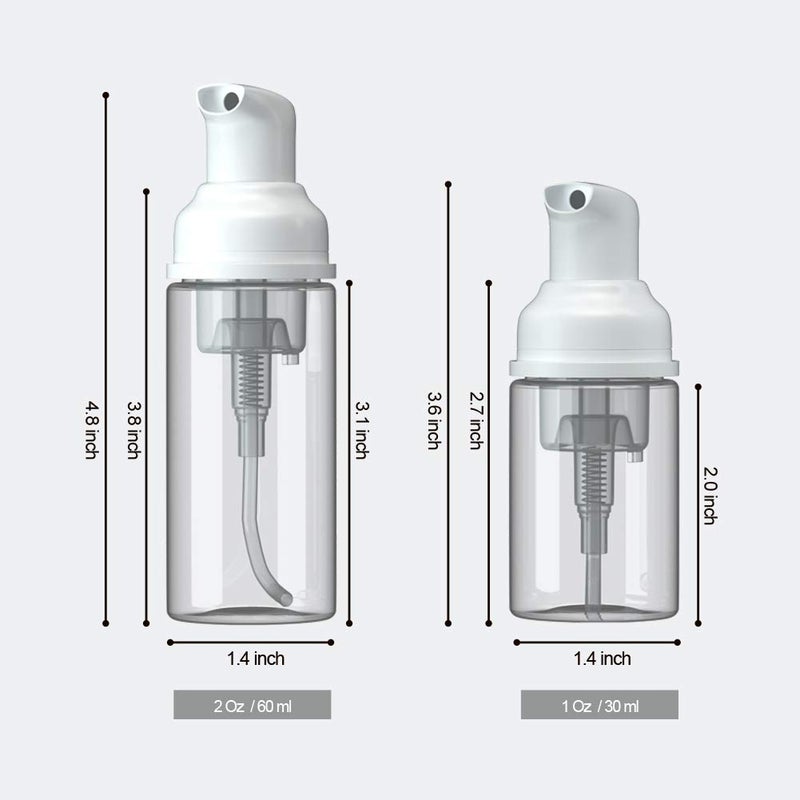 MKLZ 24 Pcs Empty Foam Pump Bottle 1oz/30ml Travel Size Plastic Pump Bottle Soap Bottle Portable Small Hand Sanitizer Dispenser Bottles, Refillable Clear Instant Foaming Bottles for Hand Lotion Shampoo - Image 2